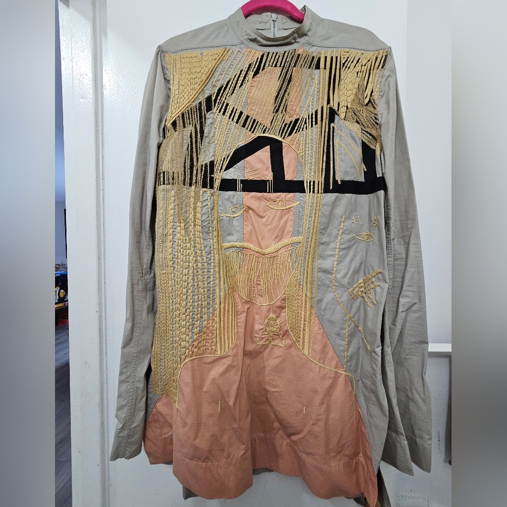 Rick Owens Embroidered Artistic Jacket with Unique Design( Slightly Worn)